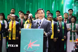 Phó Thủ tướng Chính phủ Nguyễn Văn Thắng phát biểu tại Lễ trao danh hiệu Doanh nhân trẻ khởi nghiệp xuất sắc 2026 “Bản lĩnh nội sinh - Nâng tầm doanh nhân Việt.” (Ảnh: Hoàng Ngọc/TTXVN)