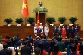 Chủ tịch nước Cộng hòa xã hội chủ nghĩa Việt Nam Tô Lâm tuyên thệ nhậm chức. (Ảnh: Dương Giang/TTXVN)