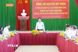 Trưởng Ban Tổ chức Trung ương Nguyễn Duy Ngọc phát biểu tại buổi làm việc. (Ảnh: Tá Chuyên/TTXVN)