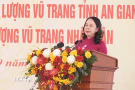 Phó Chủ tịch nước Võ Thị Ánh Xuân phát biểu tại buổi lễ. (Ảnh: Lê Huy Hải/TTXVN)
