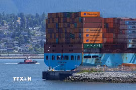 Quang cảnh cảng hàng hóa Vancouver, Canada. (Ảnh: THX/TTXVN phát)