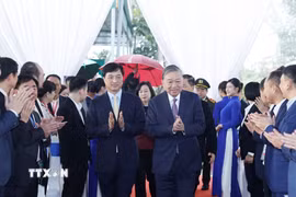 Tổng Bí thư Tô Lâm đến dự Lễ khởi công. (Ảnh: Thống Nhất/TTXVN)