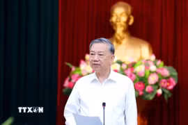 Tổng Bí thư Tô Lâm phát biểu chỉ đạo buổi làm việc. (Ảnh: Phương Hoa/TTXVN)