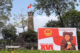 Không khí chuẩn bị cho cuộc bầu cử đại biểu Quốc hội khóa XVI và đại biểu Hội đồng nhân dân các cấp nhiệm kỳ 2026-2031 tại Hà Nội đang diễn ra khẩn trương. (Ảnh: Huy Khánh/Vietnam+)
