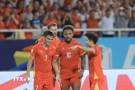 Tuyển Việt Nam tự tin hướng đến trận lượt đi chung kết ASEAN Cup 2026. (Ảnh: Minh Quyết/TTXVN)