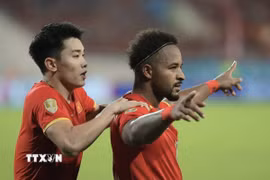 Xuân Son và Đình Bắc được kỳ vọng tỏa sáng để giúp Việt Nam giành niềm vui tại Thái Lan. (Ảnh: Minh Quyết/TTXVN)