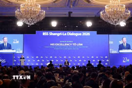 Tổng Bí thư, Chủ tịch nước Tô Lâm phát biểu dẫn đề tại Đối thoại Shangri-La lần thứ 23 và trả lời một số câu hỏi của đại biểu tham dự. (Ảnh: Thống Nhất/TTXVN)