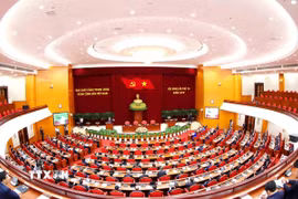 Phiên bế mạc Hội nghị lần thứ tư Ban Chấp hành Trung ương Đảng khóa XIV. (Ảnh: Phương Hoa/TTXVN)