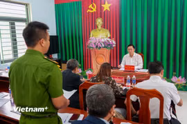 Đảm bảo an ninh, an toàn cho công tác bầu cử nơi biên giới xa xôi là một trong những nhiệm vụ quan trọng. (Ảnh: Thanh Phong/Vietnam+)