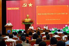 Hội nghị Ban Chấp hành Đảng bộ thành phố Đà Nẵng lần thứ 20. (Ảnh: Thanh Phong/Vietnam+)