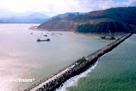 Dự án bến cảng Liên Chiểu phần cơ sở hạ tầng dùng chung đã hoàn thành. (Ảnh: Thanh Phong/Vietnam+)
