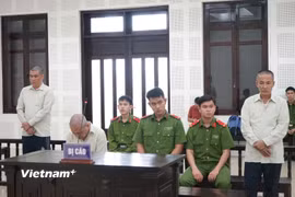 Các bị cáo tại phiên tòa. (Ảnh: PV/Vietnam+)