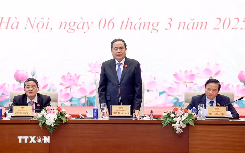 Chủ tịch Quốc hội Trần Thanh Mẫn phát biểu. (Ảnh: Doãn Tấn/TTXVN)