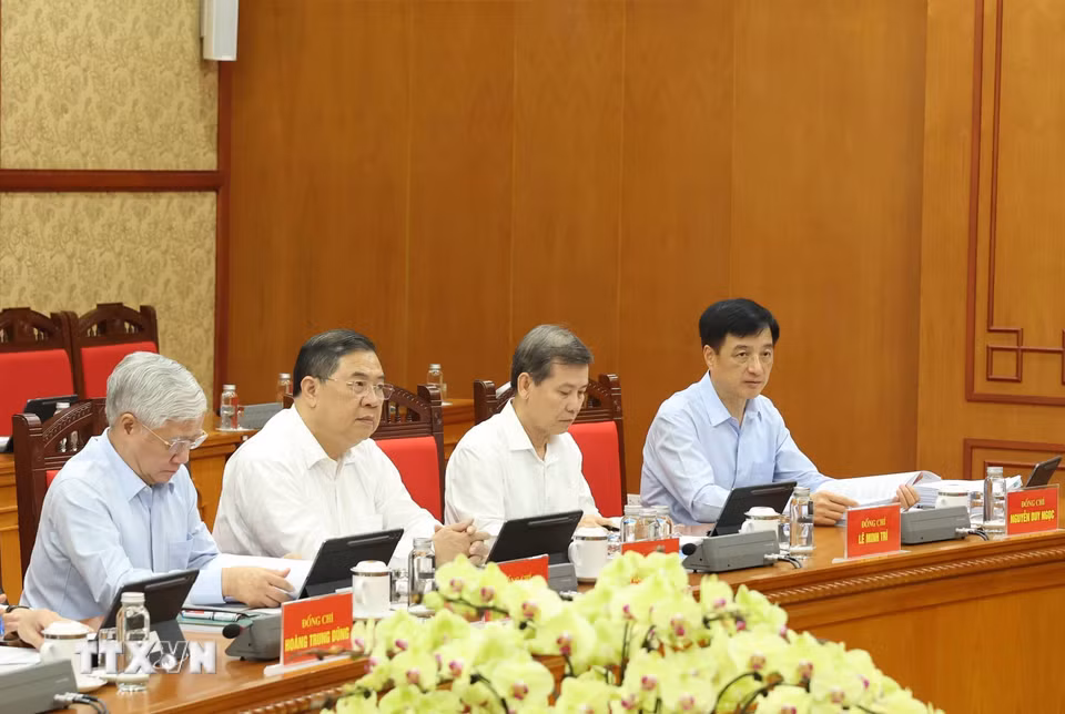 Các đại biểu tham dự cuộc làm việc. (Ảnh: Thống Nhất/TTXVN)