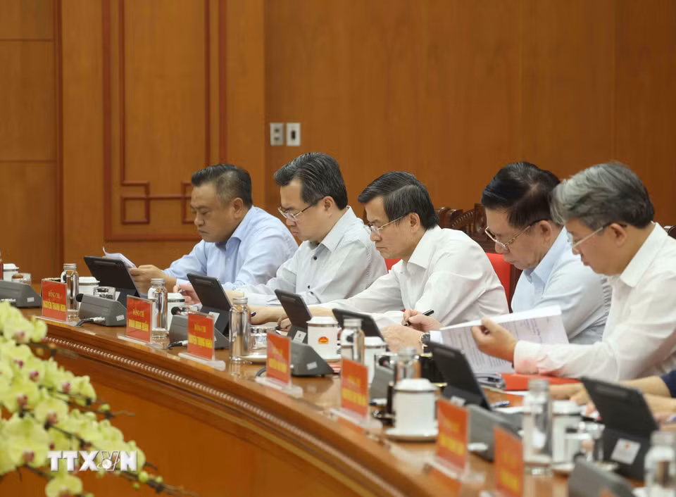 Các đại biểu tham dự cuộc làm việc. (Ảnh: Thống Nhất/TTXVN)