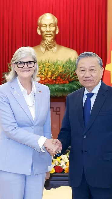 Tổng Bí thư Tô Lâm tiếp Toàn quyền Australia Sam Mostyn thăm cấp Nhà nước tới Việt Nam (9/2025). (Ảnh: Thống Nhất/TTXVN)
