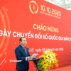 Bộ Khoa học và Công nghệ tổ chức Chương trình chào mừng Ngày Chuyển đổi số quốc gia năm 2026 với chủ đề "Từ kiến trúc, nền tảng, dữ liệu đến kết quả thực chất, nâng cao hiệu quả quản trị quốc gia." (Ảnh: Minh Sơn/Vietnam+)