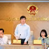 Bộ Khoa học và Công nghệ tổ chức Họp báo thường kỳ tháng 10 dưới sự chủ trì của Thứ trưởng Bùi Hoàng Phương. (Ảnh: Minh Sơn/Vietnam+)