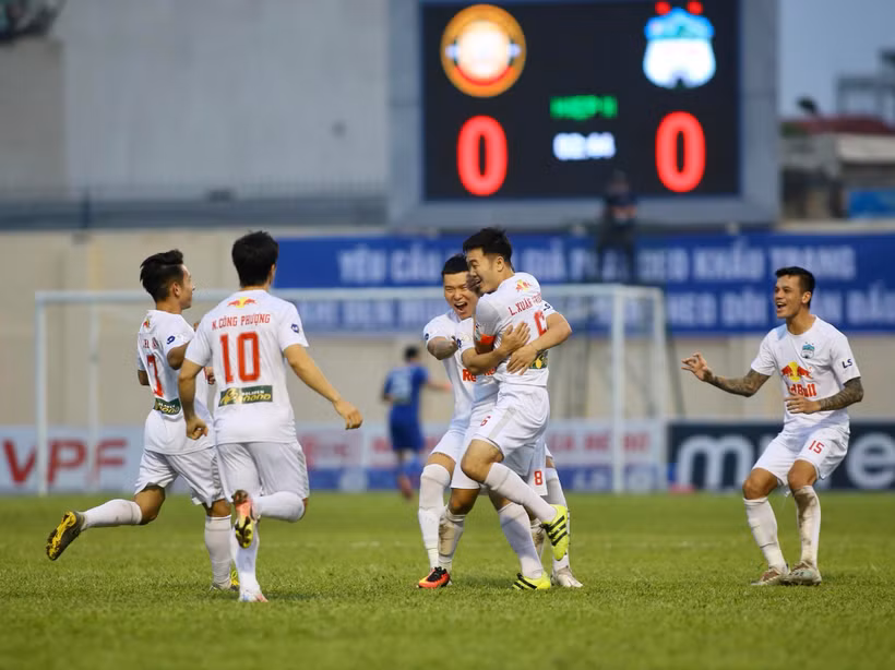 Hoàng Anh Gia Lai đã bất bại 10 trận liên tiếp tại V-League 2021. (Ảnh: PV/Vietnam+)
