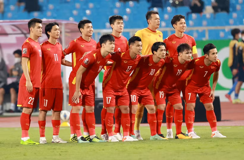 Đội tuyển Việt Nam vẫn đứng trong tốp 100 trên bảng xếp hạng FIFA. (Ảnh: PV/Vietnam+) 