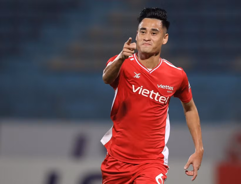 Viettel đang đứng thứ hai trên bảng xếp hạng V-League, chỉ kém 3 điểm so với đội dẫn đầu Hoàng Anh Gia Lai. (Ảnh: PV/Vietnam+)