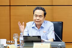 Chủ tịch Quốc hội Trần Thanh Mẫn, đại biểu Quốc hội Thành phố Hồ Chí Minh phát biểu. (Ảnh: Doãn Tấn/TTXVN)