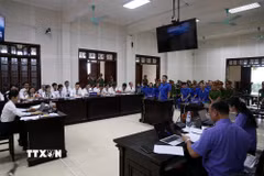 Quang cảnh phiên tòa. (Ảnh: Đức Hiếu/TTXVN)