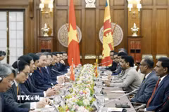 Tổng Bí thư, Chủ tịch nước Tô Lâm và Tổng thống Sri Lanka Anura Kumara Dissanayake hội đàm. (Ảnh: Thống Nhất/TTXVN)