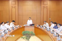 Thường trực Ban Bí thư Trần Cẩm Tú phát biểu chỉ đạo. (Ảnh: Phương Hoa/TTXVN)