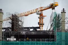 Thi công công trình hạ tầng kỹ thuật phục vụ Hội nghị APEC 2027 trên địa bàn đặc khu Phú Quốc (An Giang). (Ảnh: Lê Huy Hải/TTXVN)
