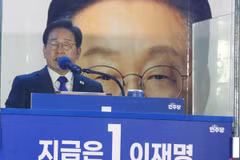 Tân Tổng thống Hàn Quốc Lee Jae-myung phát biểu sau khi đắc cử, tại Seoul ngày 4/6/2025. (Ảnh: Yonhap/TTXVN)