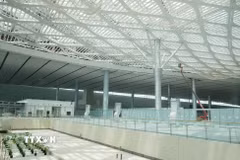 Nhà ga sân bay Long Thành đã cơ bản hoàn thành phần xây dựng. (Ảnh: Công Phong/TTXVN)