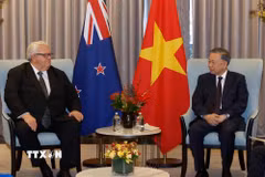Tổng Bí thư, Chủ tịch nước Tô Lâm hội kiến Chủ tịch Quốc hội New Zealand Gerry Brownlee. (Ảnh: Thống Nhất/TTXVN)