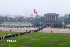 Đại biểu Quốc hội khóa XVI vào Lăng viếng Chủ tịch Hồ Chí Minh. (Ảnh: Dương Giang/TTXVN)
