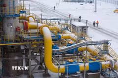 Điểm xuất phát của hệ thống đường ống dẫn khí đốt tự nhiên Nord Stream 2 ở Ust-Luga, Nga. (Ảnh: Bloomberg/TTXVN)
