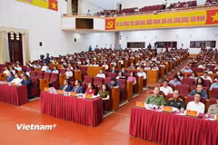 Quang cảnh Hội nghị tại điểm cầu Tỉnh ủy.