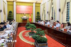 Phiên họp thứ hai của Ban Tổ chức Đại hội Thi đua yêu nước toàn quốc lần thứ XI. (Ảnh: An Đăng/TTXVN)