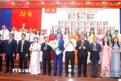 Ban Chấp hành Đảng bộ phường Hà Tiên nhiệm kỳ 2025-2030. (Ảnh: Lê Huy Hải/TTXVN)