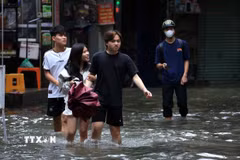 Phố Triều Khúc, phường Thanh Liệt trong chiều 17/9. (Ảnh: Tuấn Anh/TTXVN)