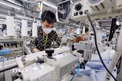 Mức tăng trưởng dự báo của Việt Nam có sự điều chỉnh nhẹ so với tốc độ ấn tượng giai đoạn 2016-2025 nhưng vẫn duy trì trên mức 5% - con số đáng nể đối với hầu hết các nền kinh tế phát triển. (Ảnh: Trần Việt/TTXVN)