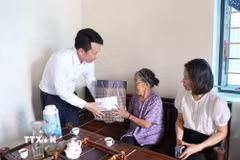 Tặng quà người có công với cách mạng. (Nguồn: TTXVN)