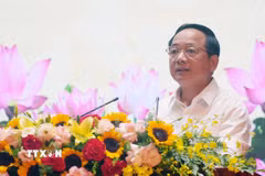 Đồng chí Trịnh Văn Quyết, Ủy viên Bộ Chính trị, Bí thư Trung ương Đảng, Trưởng Ban Tuyên giáo Trung ương, Phó Trưởng Ban Thường trực Ban Chỉ đạo 35 Trung ương dự và chỉ đạo Hội nghị. (Ảnh: Văn Đức/TTXVN)