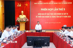 Thường trực Ban Bí thư Trần Cẩm Tú chủ trì Phiên họp lần thứ 5 Ban Chỉ đạo chuyển đổi số trong các cơ quan đảng. (Ảnh: Phương Hoa/TTXVN)