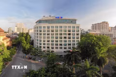 Tòa nhà Thông tấn Quốc gia, số 5 Lý Thường Kiệt, Hà Nội. (Ảnh: Phạm Tuấn Anh/TTXVN)