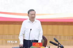 Tổng Bí thư Tô Lâm phát biểu chỉ đạo tại buổi đến thăm, kiểm tra hoạt động của chính quyền địa phương hai cấp tại phường Tây Hồ, thành phố Hà Nội. (Ảnh: Thống Nhất/TTXVN)