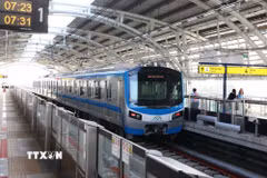 Tuyến metro số 1 (Bến Thành-Suối Tiên). (Ảnh: Hồng Đạt/TTXVN)