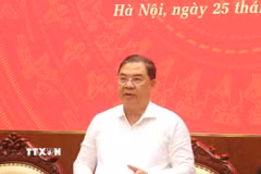 Ủy viên Bộ Chính trị, Phó Bí thư Thường trực Đảng ủy, Phó Thủ tướng Thường trực Chính phủ Phạm Gia Túc phát biểu chỉ đạo hội nghị. (Ảnh: Chu Thanh Vân/TTXVN)
