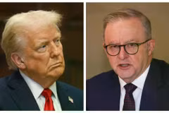 Thủ tướng Australia Anthony Albanese (phải) và Tổng thống Mỹ Donald Trump. (Nguồn: AFP)