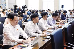 Đại biểu dự Hội nghị đại biểu Quốc hội hoạt động chuyên trách lần thứ nhất, nhiệm kỳ khóa XVI. (Ảnh: Doãn Tấn/TTXVN)