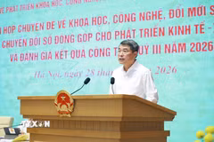 Thủ tướng Lê Minh Hưng, Trưởng Ban Chỉ đạo 57 Trung ương chủ trì phiên họp. (Ảnh: Dương Giang/TTXVN)